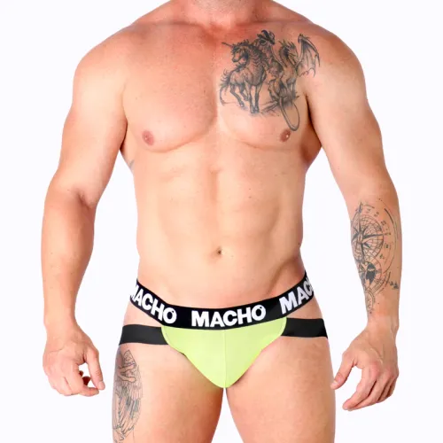 macho mx28fa jockstrap sportowy żołty m - lycra, anatomiczny kroj na Arena.pl