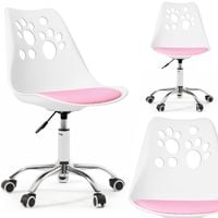 Ergonomiczny fotel obrotowy krzesło biurowe dla dzieci biało różowe