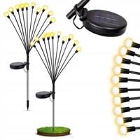 2x DUŻE LAMPKI SOLARNE KULECZKI 10 led OGRODOWA WBIJANA LAMPA DEKORACYJNA
