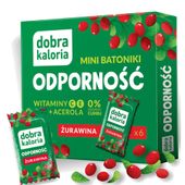 Dobra Kaloria MINI BATONIKI ODPORNOŚĆ ŻURAWINA acerola witam. C E 6szt 102G . kartonik