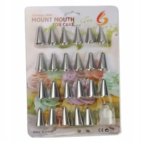 KOMPLET 20 KOŃCÓWEK DO DEKORACJI TORTÓW ZESTAW CUKIERNICZY RÓŻNE WZORY na Arena.pl