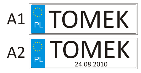 TABLICE IMIENNE REJESTRACYJNE na samochód wózek na Arena.pl