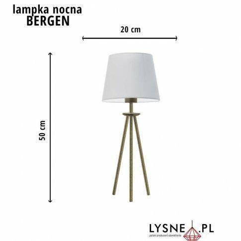 Lampka BERGEN abażur beżowy stelaż srebrny na Arena.pl