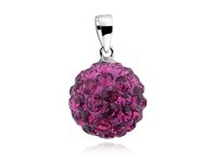 Wisiorek kulka kryształki Swarovski fuksja 12mm shamballa discoball srebro 925 CRH0008C12