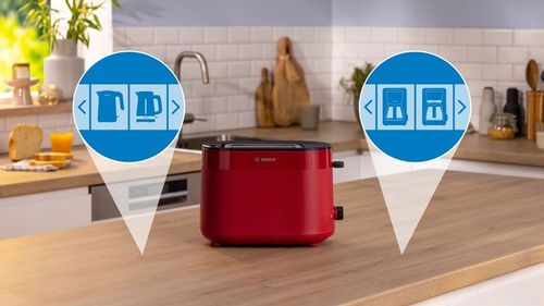 Toster Bosch MyMoment TAT2M124 950W 2 tosty Termostat Rozmrażanie Czerwony na Arena.pl