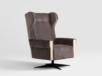 Fotel LEON - kora dębu, naturalny, czarny fotel obrotowy stylizowany