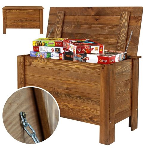 Skrzynia sosnowa skrzynia ogrodowa kufer na zabawki siedzisko pojemnik EKO na Arena.pl