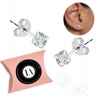 Srebrne kolczyki białe cyrkonie sztyft srebro 925 na prezent LAPRII