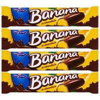 Figaro Pianka o smaku bananowym w czekoladzie 25 g x 4 sztuk