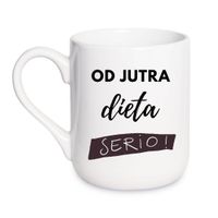 KUBEK "OD JUTRA DIETA" Wzór - Elegant Coffee 330 ml