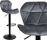 KRZESŁO HOKER BAROWY OBROTOWY TAPICEROWANY REGULOWANY WELUROWY LOFT