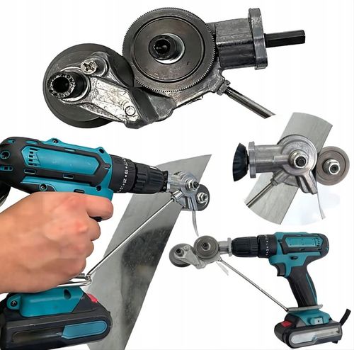 ADAPTER DO CIĘCIA BLACHY NA WIERTARKĘ WKRĘTARKĘ UNIWERSALNE NOŻYCE DO na Arena.pl