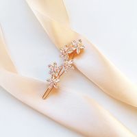 ZŁOTA spinka do fryzury kwiatowa delikatna elegancka klasyczna ozdoba ŚLUB