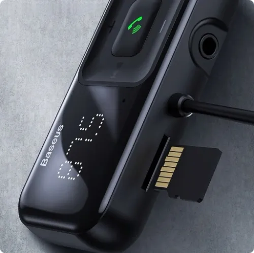 BASEUS TRANSMITER FM BLUETOOTH ŁADOWARKA SAMOCHODOWA 2x USB AUX SD 2.1A na Arena.pl