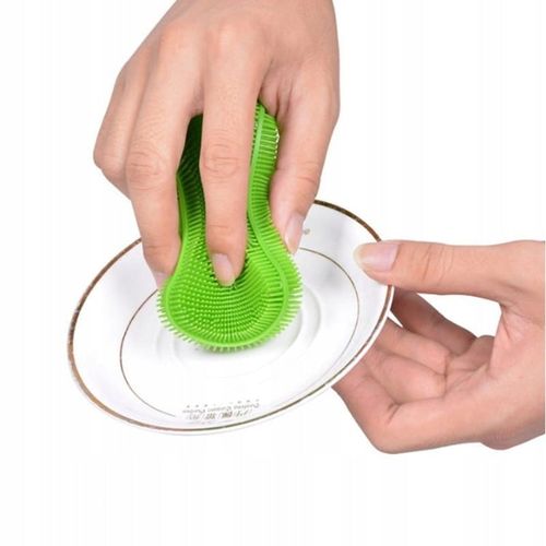 Myjka silikonowa ekologiczna zmywak kuchenny do mycia naczyń pomarańczowy na Arena.pl