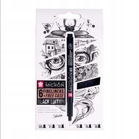 2 x Zestaw 6szt cienkopisów z ETUI Pigma Micron SAKURA archiwalny tusz CZAR