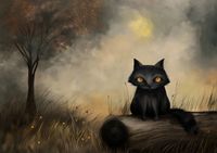 Plakat 84x59,5cm Czarny Kot