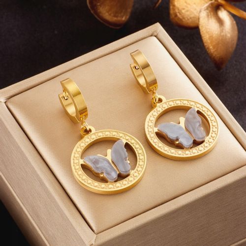 Eleganckie Złote Kolczyki Ze Stali Chirurgicznej na Arena.pl