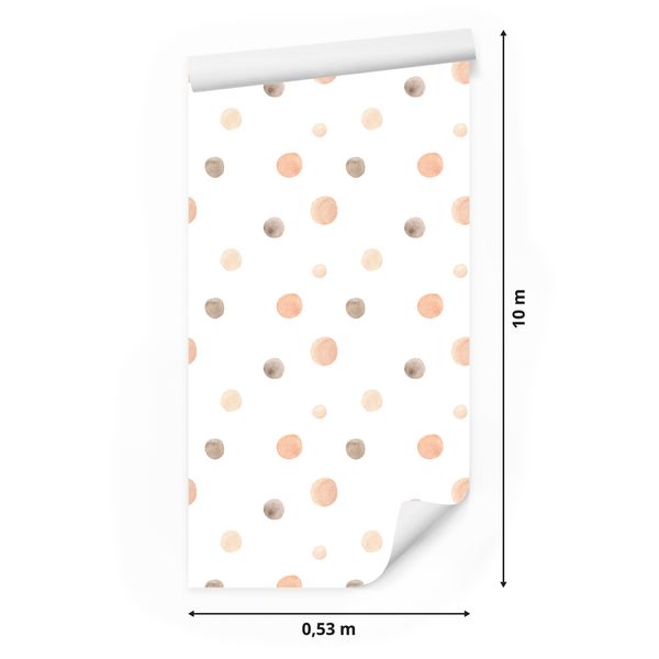 Tapeta Ścienna Dla Dzieci Akwarelowe GROSZKI Kropki Styl Boho zdjęcie 4