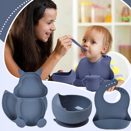 ZESTAW DO KARMIENIA NACZYŃ SILIKONOWE TALERZYK DLA NIEMOWLĄT Z PRZYSSAWKĄ na Arena.pl