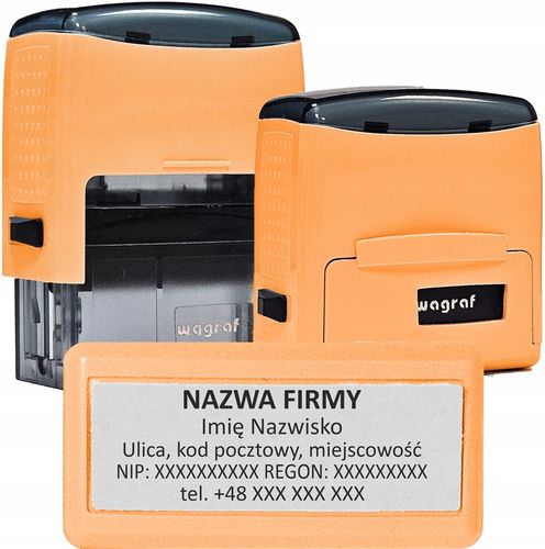 PIECZĄTKA FIRMOWA WAGRAF B3s - do 6 wersów - 47x18mm - 12 kolorów do wyboru na Arena.pl