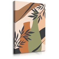 Obraz Na Płótnie Liście Martwa Natura Abstrakcja Styl Boho 50cm x 70cm