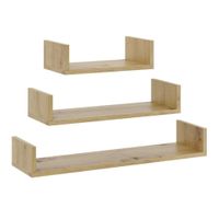 Półki ścienne, wiszące, DAVO, zestaw, 3 szt, dąb artisan, mat | TYLETEGOTU