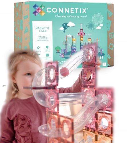 Connetix: klocki magnetyczne kulodrom Pastel Ball Run 106 na Arena.pl