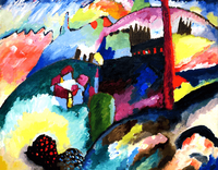 Reprodukcje obrazów Landscape with Factory Chimney - Wassily Kandinsky Rozmiar - 50x40