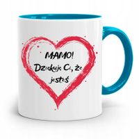 Kubek Błękitny Dla Mamy Matki Mamo Dziękuje Ci Z Nadrukiem Ze Zdjęciem