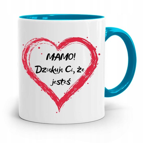Kubek Błękitny Dla Mamy Matki Mamo Dziękuje Ci Z Nadrukiem Ze Zdjęciem zdjęcie 1