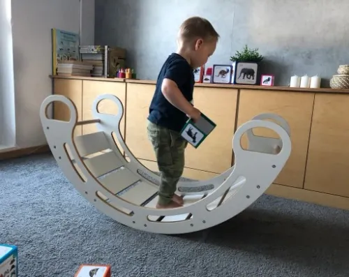 Bujak , bujaczek+zjeżdżalnia- Montessori MDF BIAŁY na Arena.pl