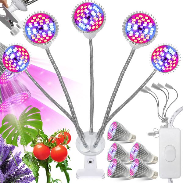 LAMPA LED DO WZROSTU UPRAWY ROŚLIN 150W 3000lm 5 GŁOWIC zdjęcie 1