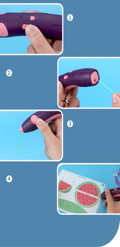 długopis drukarka 3d pen bezpieczny zestaw + wzory fioletowy na Arena.pl