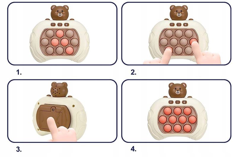 GRA ELEKTRONICZNA POP IT Sensoryczna PAMIĘĆ Refleks DZIECI Królik zdjęcie 3