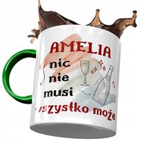 Kubek Zielony Dla Amelii Żony Przyjaciółki Z Nadrukiem Ze Zdjęciem