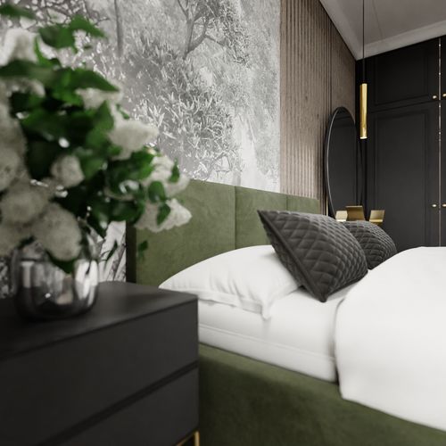 ŁÓŻKO TAPICEROWANE DO SYPIALNI 160x200 ŁÓŻKO PODWÓJNE Z POJEMNIKIEM KHAKI na Arena.pl