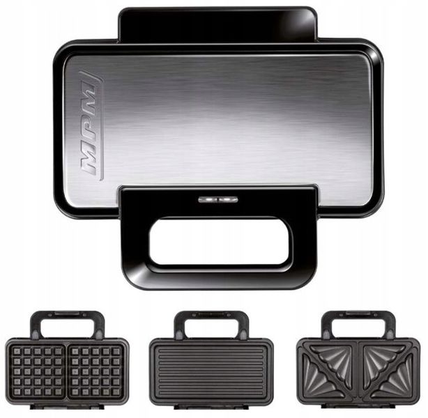 Opiekacz 3w1 MPM MOP-43M czarny 1000W zdjęcie 1