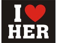 Naklejki na buty, I love her, 2 szt.