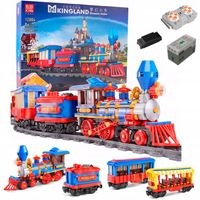 Klocki Technic Lokomotywa Parowa Sterowany Pociąg z Wagonami RC