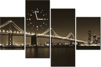 120CM 80CM ZEGAR 4 ELEM MOST NOCĄ TANEL TEEMUSK OBRAZ ŚCIENNY