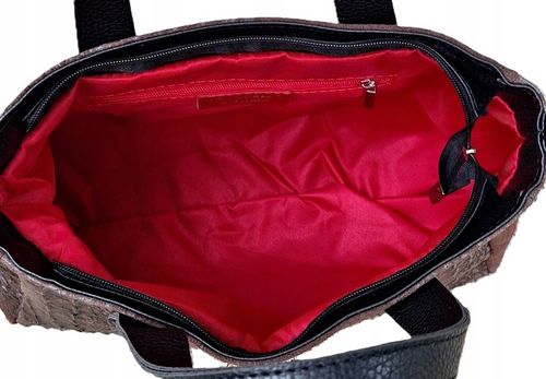 CZEKOLADOWA Zamszowa Torebka Włoska Kuferek SKÓRA NATURALNA Vera Pelle na Arena.pl