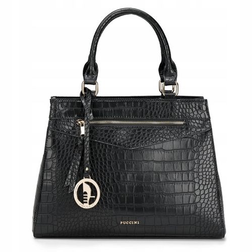 Torebka Damska Mała Kuferek Ramię Odpinany Pasek PUCCINI Czarna BML067S-1 na Arena.pl