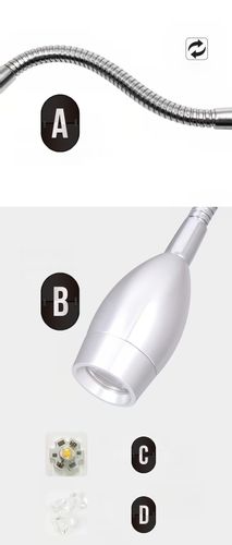 Złota lampka FLEXI nocna do czytania do sypialni Kiniet LED 3W Wobako na Arena.pl