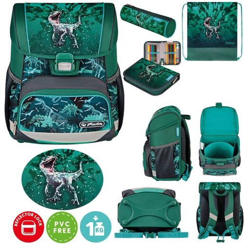Zestaw tornister plecak szkolny Loop Plus Green Rex dinozaur 6-9lat HERLITZ na Arena.pl
