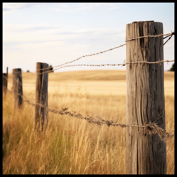 Plakat 100x100cm Płot na Polu zdjęcie 2