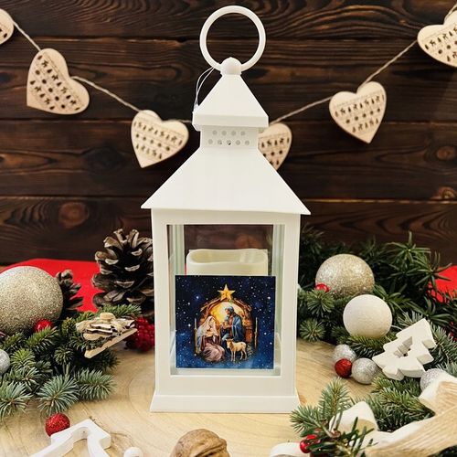 Lampion na Roraty świeca LED na baterie, biała Latarenka adwentowa ŚLICZNY na Arena.pl