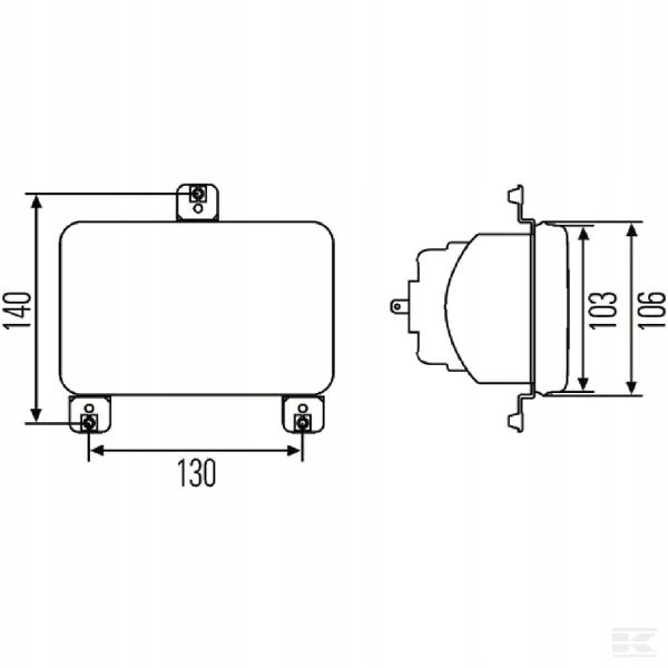 Element Optyczny Reflektora, Prostokątny 12V zdjęcie 3