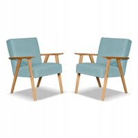 Fotel PRL zestaw retro vintage SOLER Family Meble turkusowy welur Hunter