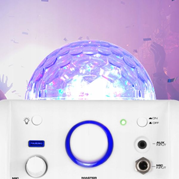 Głośnik BLUETOOTH KARAOKE USB LED KULKA+ mikrofon zdjęcie 7